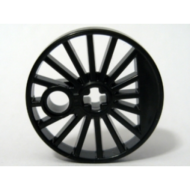 train wheel rc spoked with technic axle hole and counterweight 30 mm d blind driver