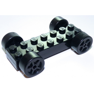vehicle base fast food racer 2 x 7 x 2 3 with black spoked wheels slicks