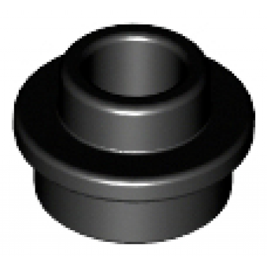 black plate round 1 x 1 with open stud