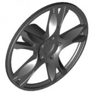 black wheel cover 5 spoke thick - for wheel 56145