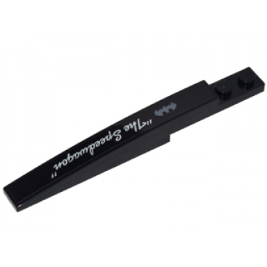 black slope curved 10 x 1 with silver bat symbol and white script the speedwagon model right side pattern sticker - set 70905