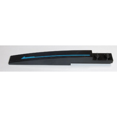 black slope curved 10 x 1 with blue line pattern model right side sticker - set 70611