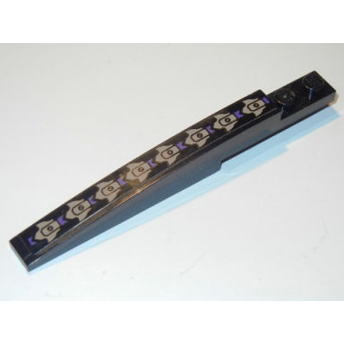 black slope curved 10 x 1 with dark tan and dark purple pattern sticker - set 70746