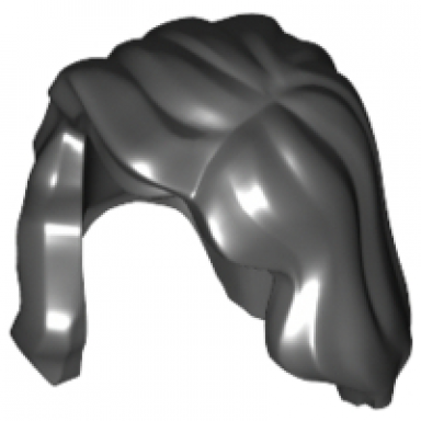 black minifigure hair female mid-length with part over right shoulder