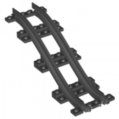 black train track plastic narrow ramp 5 bricks elevation