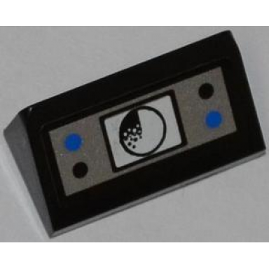black slope 30 1 x 2 x 2 3 with black and blue buttons and radar pattern sticker - set 7287