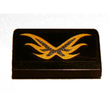 black slope 30 1 x 2 x 2 3 with gold wings pattern sticker - set 9448