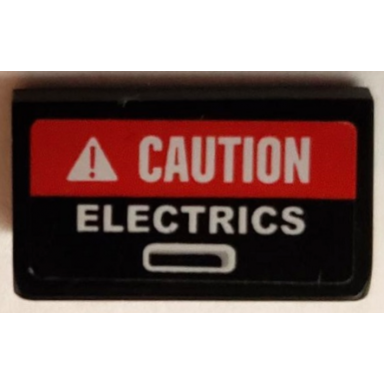 black slope 30 1 x 2 x 2 3 with caution electrics pattern sticker - set 60018