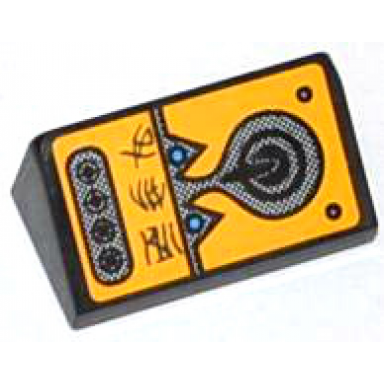 black slope 30 1 x 2 x 2 3 with switches alien characters knob and rivets pattern sticker - set 70002