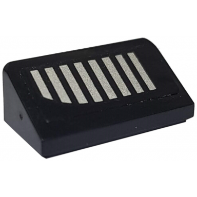 black slope 30 1 x 2 x 2 3 with 8 silver stripes pattern model left side sticker - set 6864