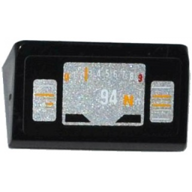 black slope 30 1 x 2 x 2 3 with silver and bright light orange speedometer pattern sticker - set 75909
