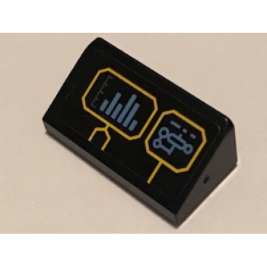 black slope 30 1 x 2 x 2 3 with batcomputer status display pattern sticker - set 70909