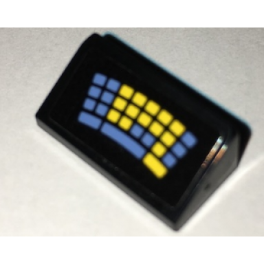 black slope 30 1 x 2 x 2 3 with batcomputer keyboard pattern sticker - set 70909