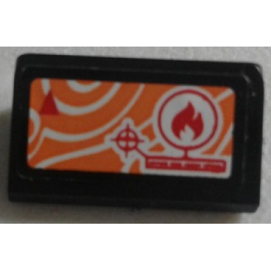 black slope 30 1 x 2 x 2 3 with orange satellite map and fire icon pattern sticker - set 60010