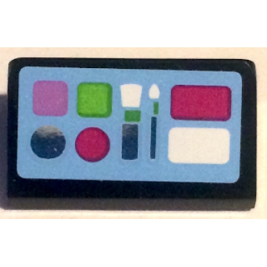 black slope 30 1 x 2 x 2 3 with paintbox and makeup brushes on bright light blue background pattern 2 sticker - set 41058