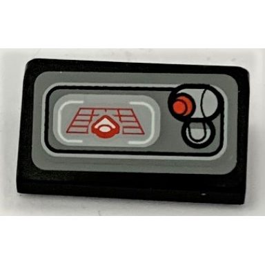 black slope 30 1 x 2 x 2 3 with sw first order transporter screen and lever with red button pattern sticker - set 75103