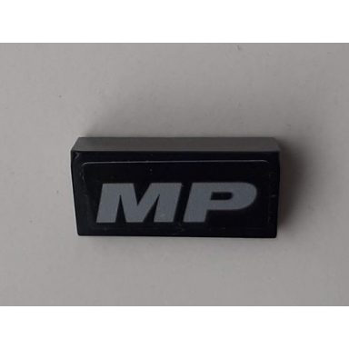 black slope 30 1 x 2 x 2 3 with silver mp pattern sticker - set 42078