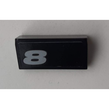 black slope 30 1 x 2 x 2 3 with silver 8 pattern sticker - set 42078