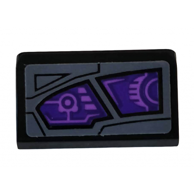 black slope 30 1 x 2 x 2 3 with purple sight pattern model left side sticker - set 76100