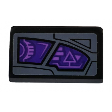 black slope 30 1 x 2 x 2 3 with purple sight pattern model right side sticker - set 76100