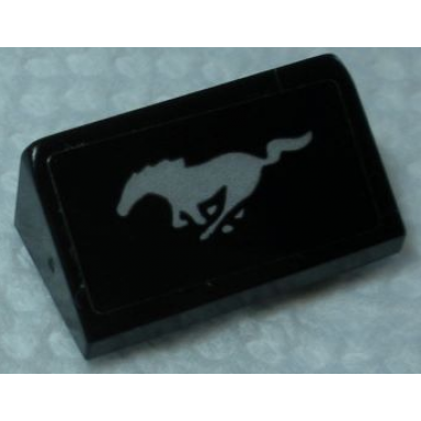 black slope 30 1 x 2 x 2 3 with silver horse ford mustang logo pattern sticker - set 75884