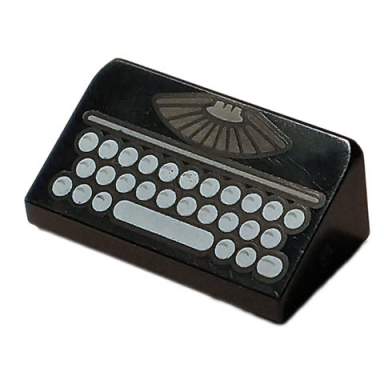 black slope 30 1 x 2 x 2 3 with manual typewriter vintage keyboard pattern