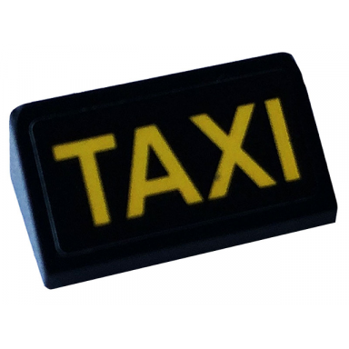 black slope 30 1 x 2 x 2 3 with yellow taxi pattern sticker - set 60233