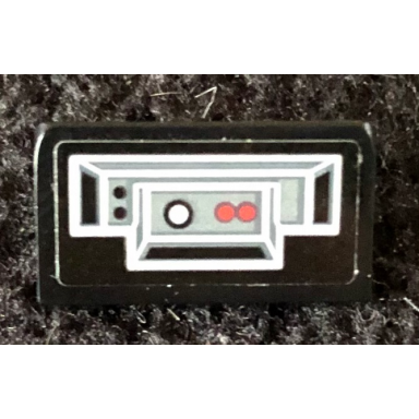 black slope 30 1 x 2 x 2 3 with control panel with black and red buttons pattern model left side sticker - set 75291