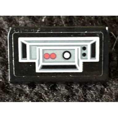 black slope 30 1 x 2 x 2 3 with control panel with black and red buttons pattern model right side sticker - set 75291