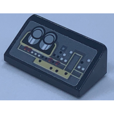 black slope 30 1 x 2 x 2 3 with sw millennium falcon computer control panel with lights pattern 1 sticker - set 75192