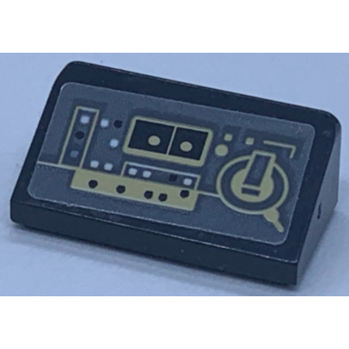 black slope 30 1 x 2 x 2 3 with sw millennium falcon computer control panel with lights pattern 2 sticker - set 75192