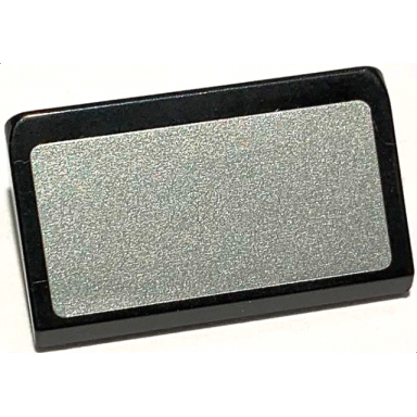 black slope 30 1 x 2 x 2 3 with silver mirror pattern sticker - set 10304