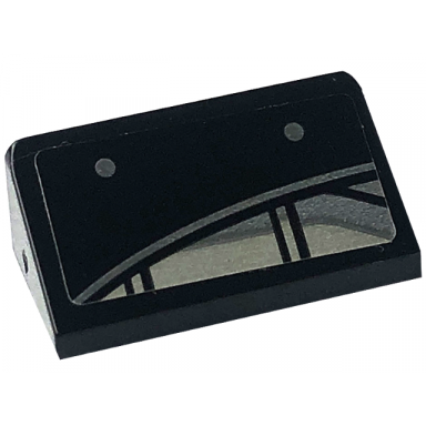 black slope 30 1 x 2 x 2 3 with silver dots and engine pattern model right side sticker - set 76181