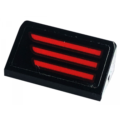 black slope 30 1 x 2 x 2 3 with 3 red stripes brake lights pattern model left side sticker - set 76181