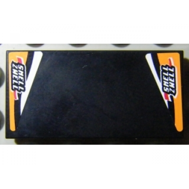 black tile 2 x 4 with smell zwell pattern on left and right side stickers - set 8304