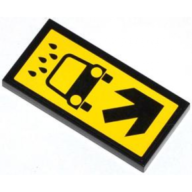black tile 2 x 4 with water drops car and black arrow pattern sticker - set 4207