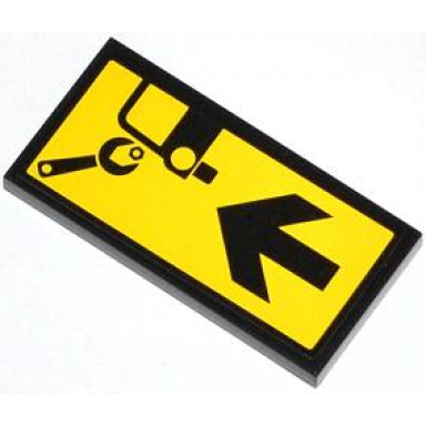 black tile 2 x 4 with wrench car and black arrow pattern sticker - set 4207