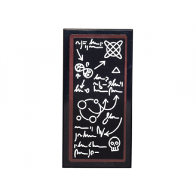 black tile 2 x 4 with chalk board pattern sticker - set 4867