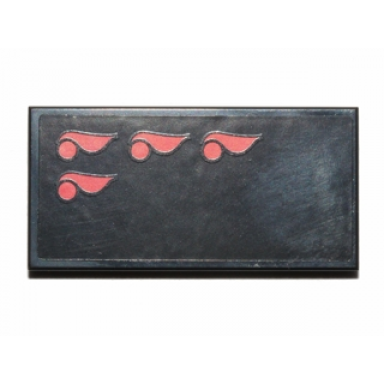 black tile 2 x 4 with sw 4 red balls and flames pattern model left side sticker - set 75018