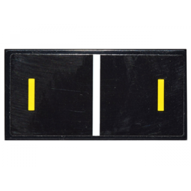 black tile 2 x 4 with white center line and yellow lines on sides pattern sticker - set 76042