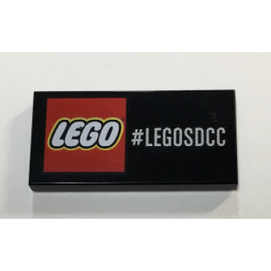 black tile 2 x 4 with lego logo and legosdcc pattern