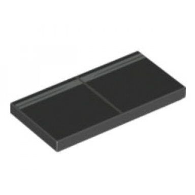 black tile 2 x 4 with silver stripes pattern