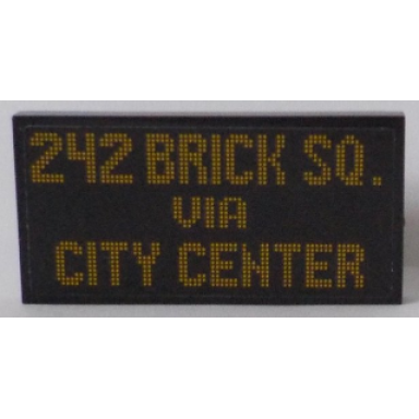black tile 2 x 4 with 242 brick sq via city center pattern sticker - set 60154