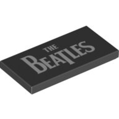 black tile 2 x 4 with the beatles pattern