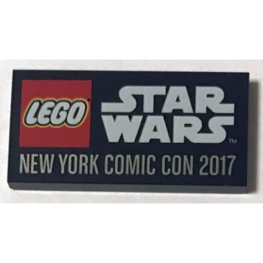 black tile 2 x 4 with lego star wars new york comic con 2017 pattern