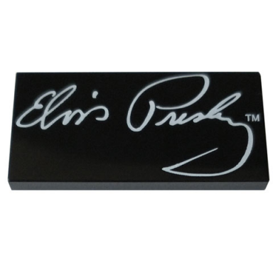 black tile 2 x 4 with elvis presley signature pattern