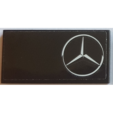 black tile 2 x 4 with mercedes-benz logo pattern sticker - set 75883