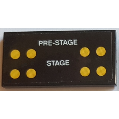 black tile 2 x 4 with white pre-stage stage and 8 yellow lights circles pattern sticker - set 75883