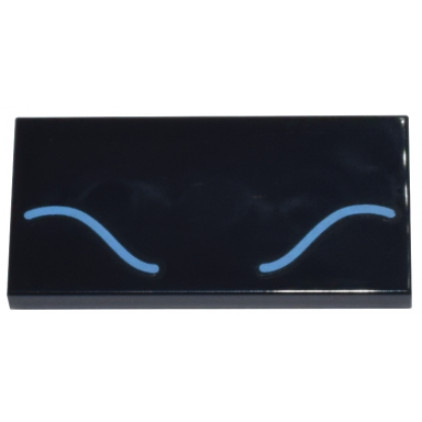 black tile 2 x 4 with medium blue curved lines pattern brickheadz batman classic tv series cowl