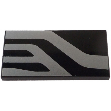black tile 2 x 4 with silver markings pattern model left side sw kylo ren helmet